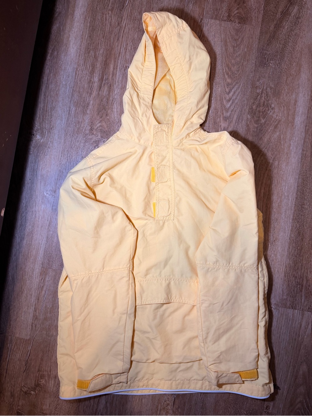 Lands' End Kids Yellow Waterproof Packable Hooded Anorak Jacket Size 14-16